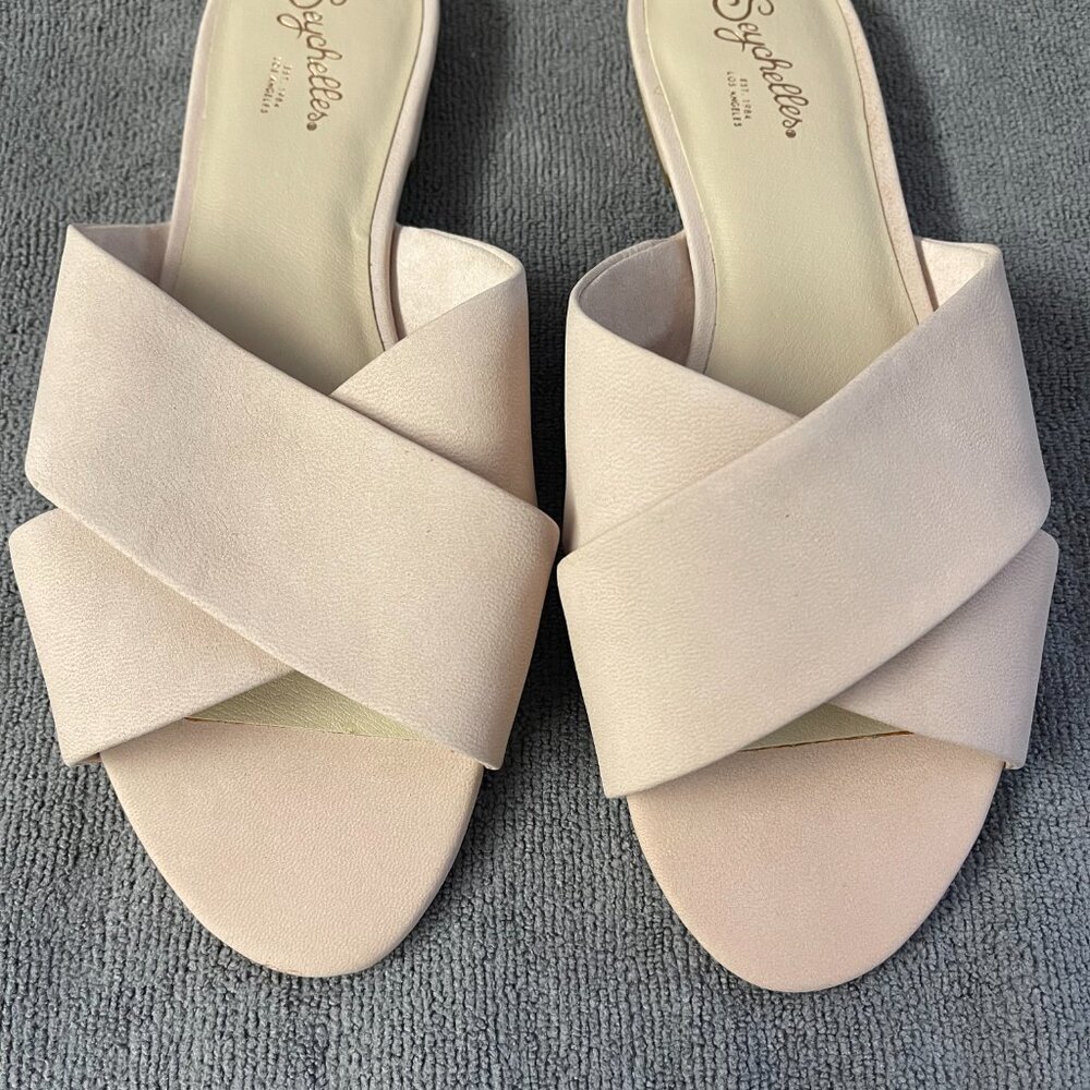 Seychelles Continental Nubuck Pink Leather Slide Flat Sandals 7.5 - New in Box! - Picture 4 of 8
